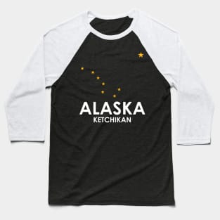 Ketchikan Alaska for Alaskan Cruise with Flag Stars Baseball T-Shirt